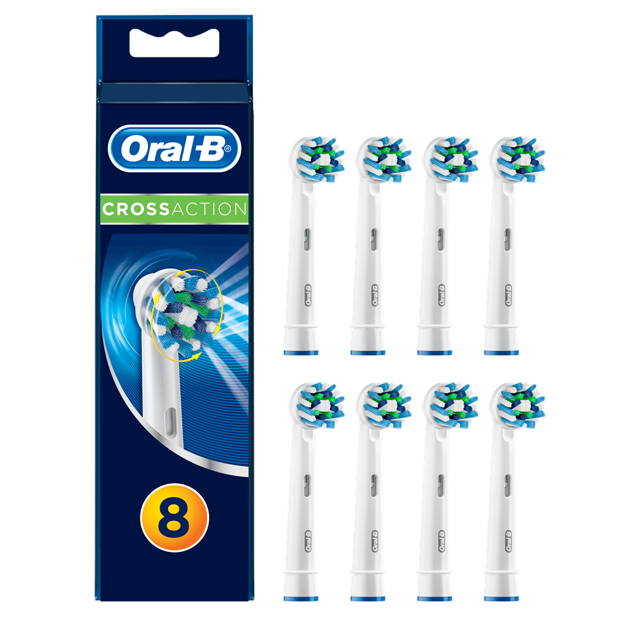 Sähköhammasharjat - Oral-B Hammasharjan vaihtopäät CrossAction 7+1 pack - 105275