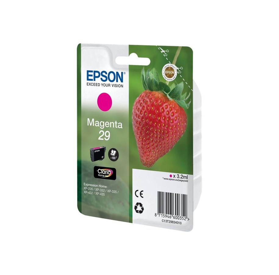 Mustepatruunat, värikasetit ja lisävarusteet - Epson 29 - Magenta-muste - C13T29834010