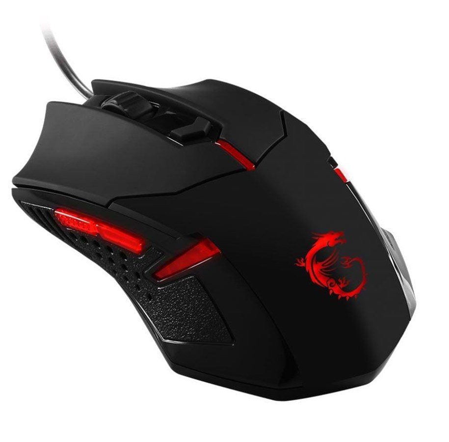 Hiiret - MSI GAMING Mouse - Interceptor DS B1 - Pelihiiri - Optinen - 6 painiketta - Musta punaisella valolla - S12-0401250-EB5