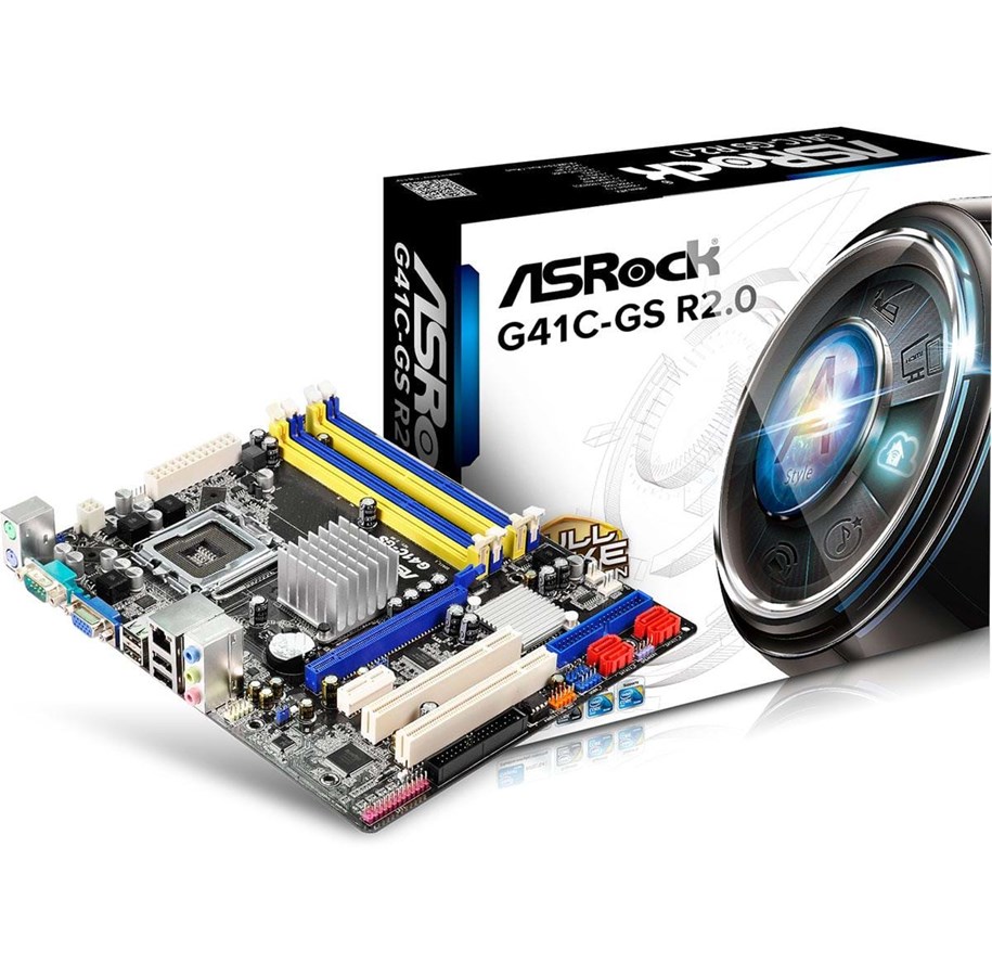 Emolevy - ASRock G41C-GS Emolevy - Intel G41 Express - Intel LGA775 - DDR2 RAM - Micro-ATX - G41C-GS R2.0