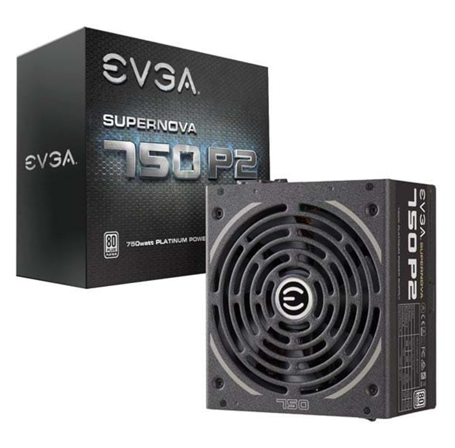 Virtalähde - EVGA SuperNOVA 750 P2 Virtalähde - 750 Watt - 140 mm - ATX - 80 Plus Platina sertifioitu - 220-P2-0750-X2