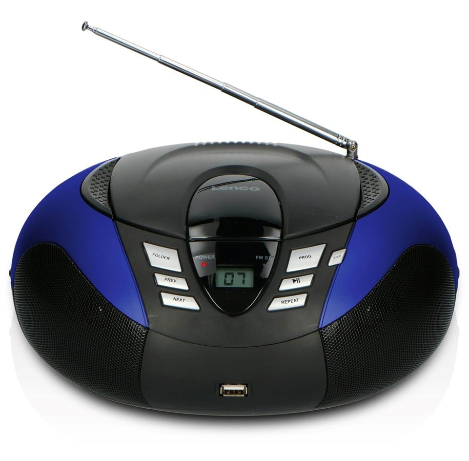 CD-soitin - Lenco SCD-37 USB - Portable FM Radio CD and USB player - Blue - SCD37USBB