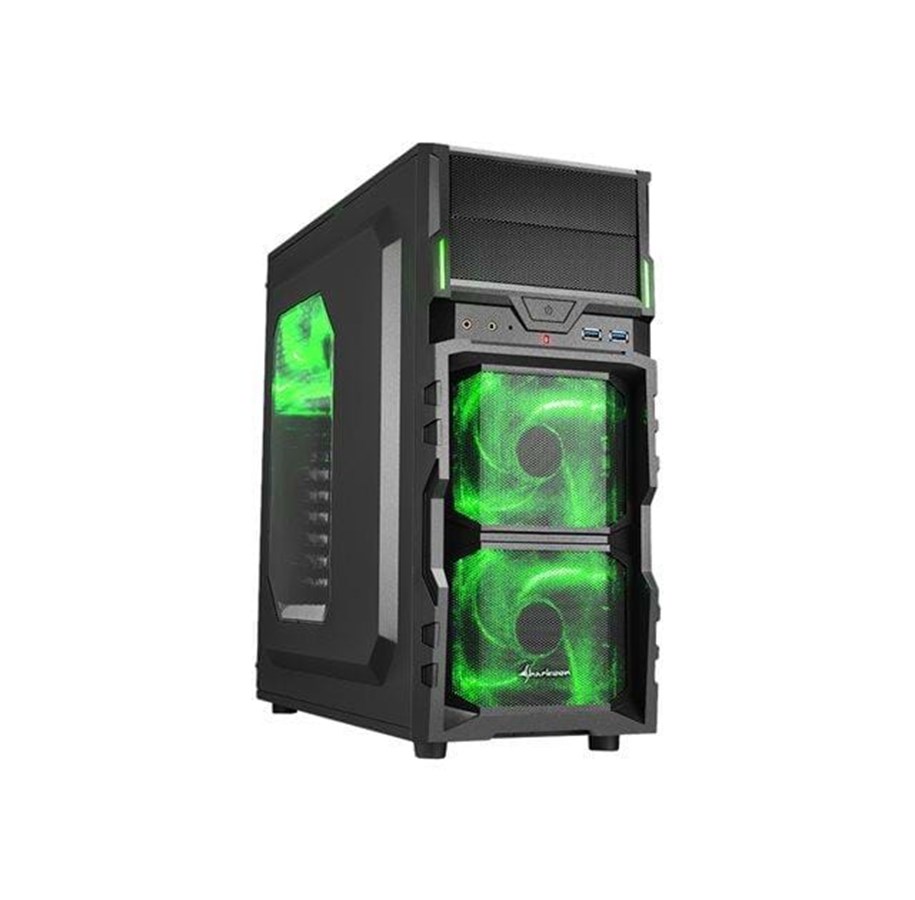 Kotelot - Sharkoon VG5-W green ATX - Kotelot - Miditower - Vihreä - 4044951017508