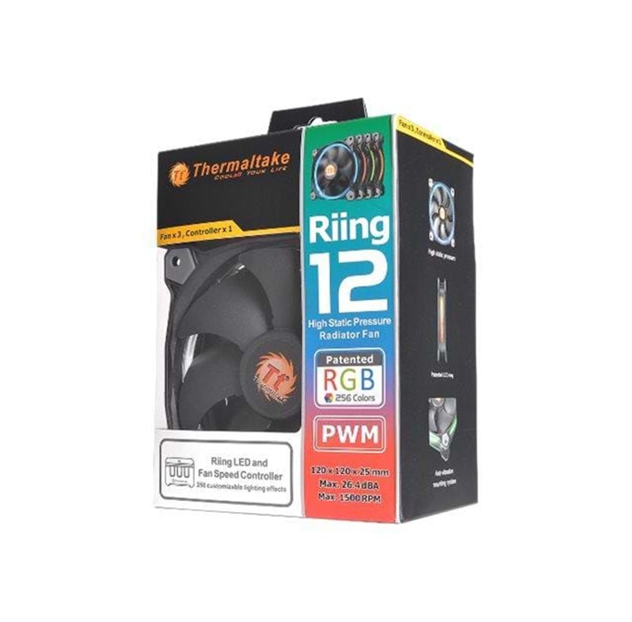 Kotelotuuletin - Thermaltake Riing 12 LED - Kotelotuuletin - 120mm - musta - CL-F042-PL12SW-B