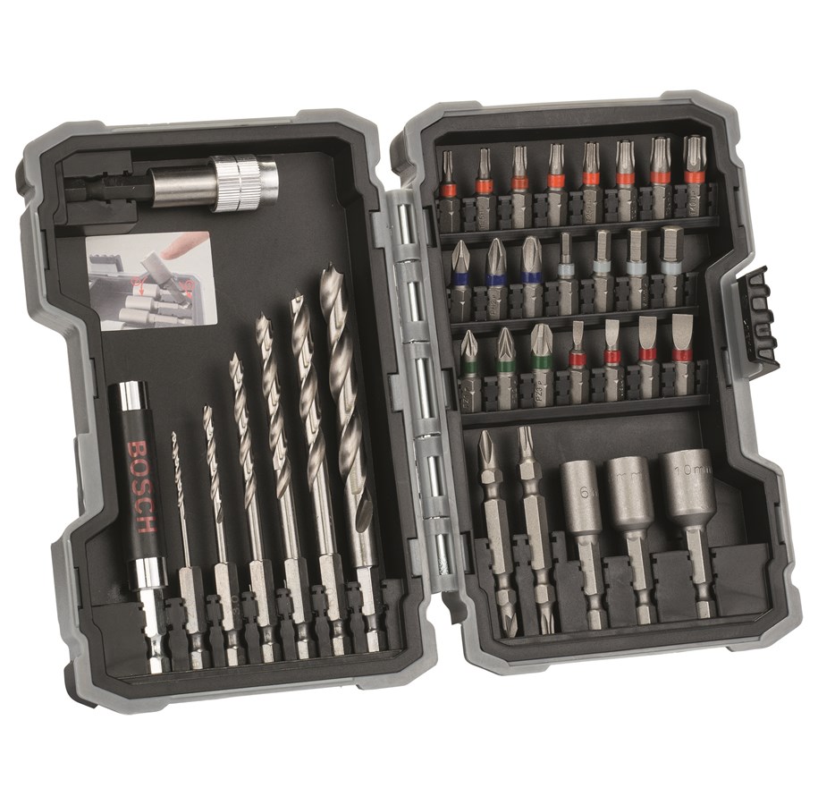 Poranterät & Ruuvauskärjet - Bosch 35-os. poranterä- ja ruuvauskärkisarja PH1; PH2; PH3; PZ1; PZ2; PZ3; SL3; SL4; SL5; SL6; H3; H4; H5; H6; T10; T15; T20; T20; T25; T27; T30; T40 - 2607017327