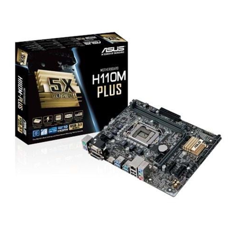 Emolevy - ASUS H110M-PLUS Emolevy - Intel H110 Express - Intel LGA1151 socket - DDR4 RAM - Micro-ATX - 90MB0PN0-M0EAY0
