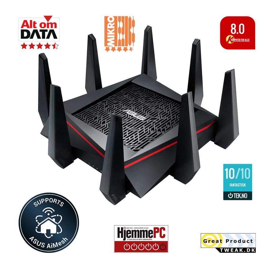Reitittimet  - ASUS RT-AC5300 Tri Band - Wireless router Wi-Fi 5 - 90IG0201-BM2G00