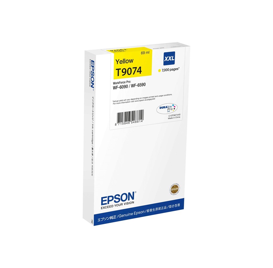 Mustepatruunat, värikasetit ja lisävarusteet - Epson T9074 - Keltainen Ink XXL (T9074) - C13T907440