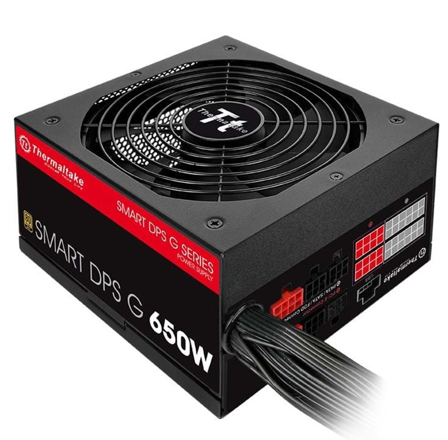 Virtalähde - Thermaltake Smart DPS G 650W Gold Virtalähde - 650 Watt - 140 mm - ATX - 80 Plus Kulta sertifioitu - PS-SPG-0650DPCGEU-G