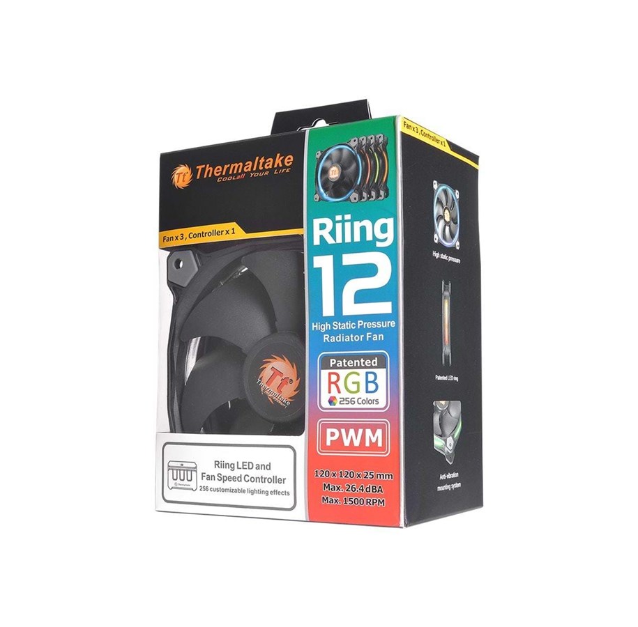 Kotelotuuletin - Thermaltake Riing 14 LED RGB 256 Colors - Kotelotuuletin - 140mm - Valkoinen - CL-F043-PL14SW-B