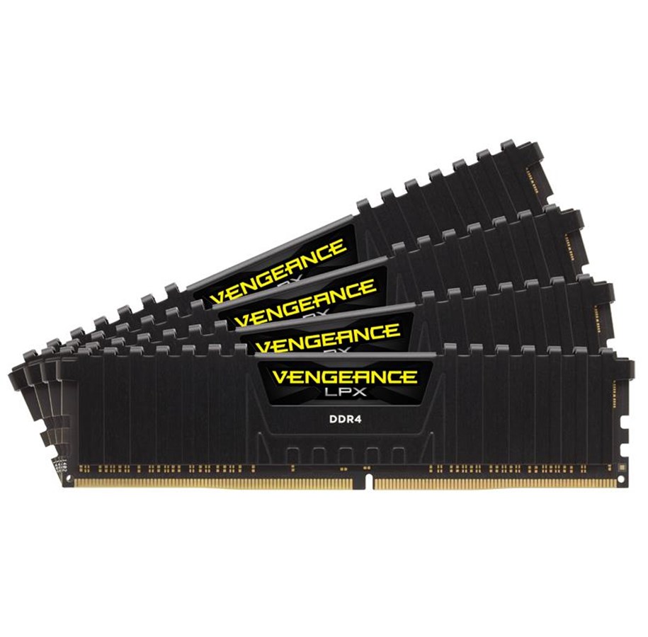 RAM - Corsair Vengeance LPX DDR4-3733 - 16GB - CL17 - Quad Channel (4 pcs) - Intel XMP - Musta - CMK16GX4M4B3733C17