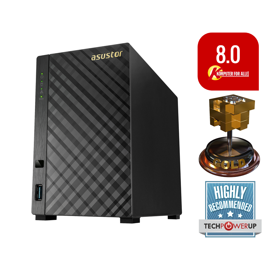 NAS-Palvelimet - ASUSTOR AS3102T - NAS & Streaming server - NAS-Palvelimet - 90IX00M1-BW3S10