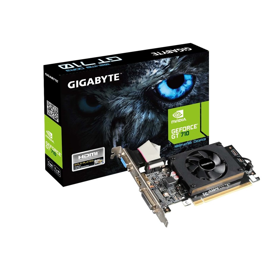 Näytönohjaimet - GIGABYTE GeForce GT 710 - 1GB GDDR3 RAM - Näytönohjaimet - GV-N710D3-1GL