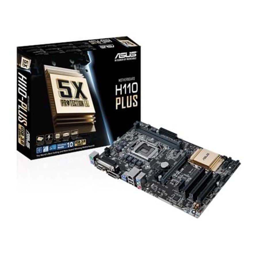 Emolevy - ASUS H110-PLUS Emolevy - Intel H110 Express - Intel LGA1151 socket - DDR4 RAM - ATX - 90MB0PQ0-M0EAY0