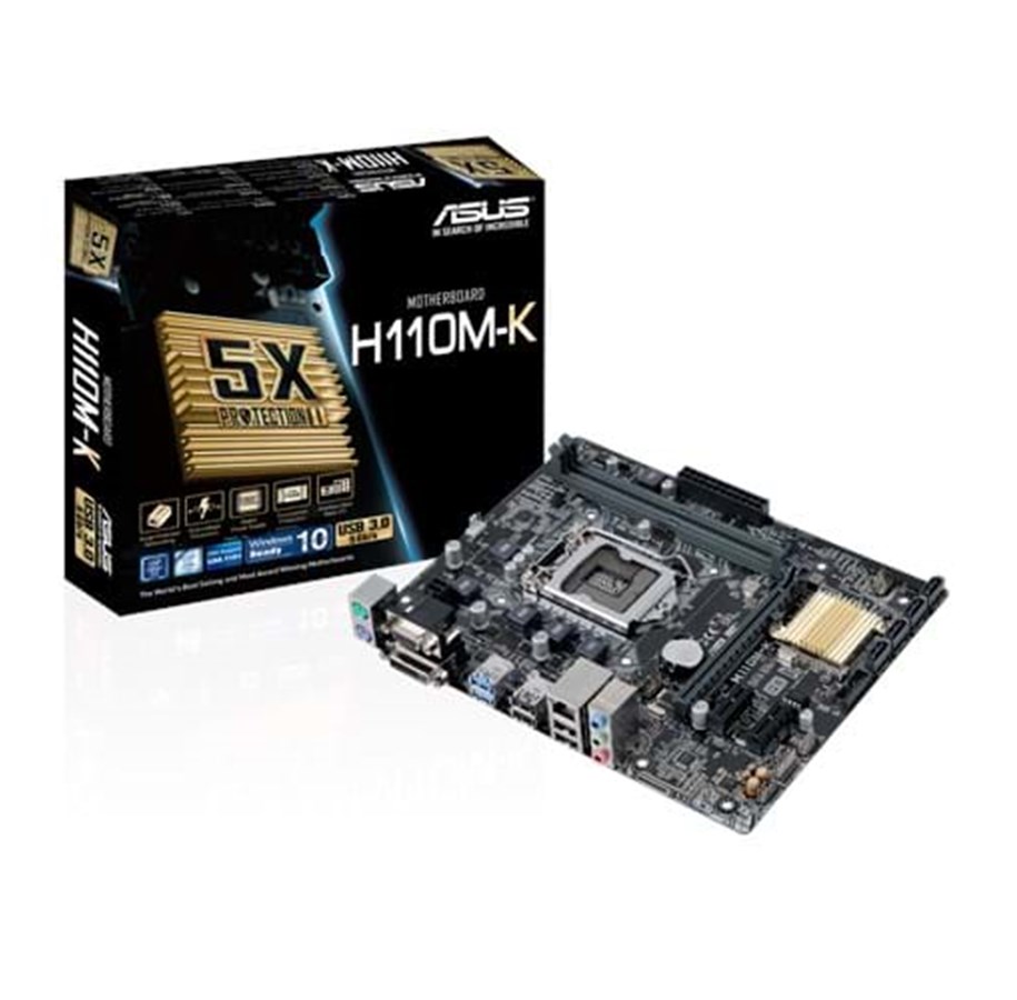 Emolevy - ASUS H110M-K Emolevy - Intel H110 Express - Intel LGA1151 socket - DDR4 RAM - Micro-ATX - 90MB0PH0-M0EAY0