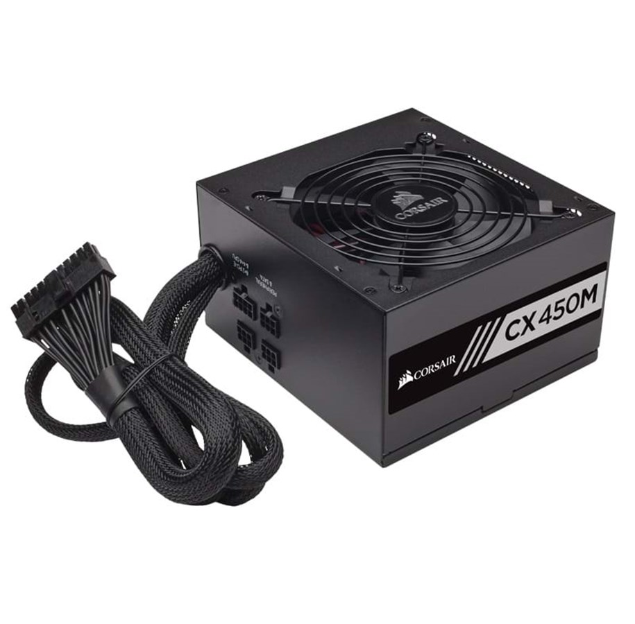 Virtalähde - Corsair CX450M Virtalähde - 450 Watt - 120 mm - ATX - 80 Plus Pronssi sertifioitu - CP-9020101-EU