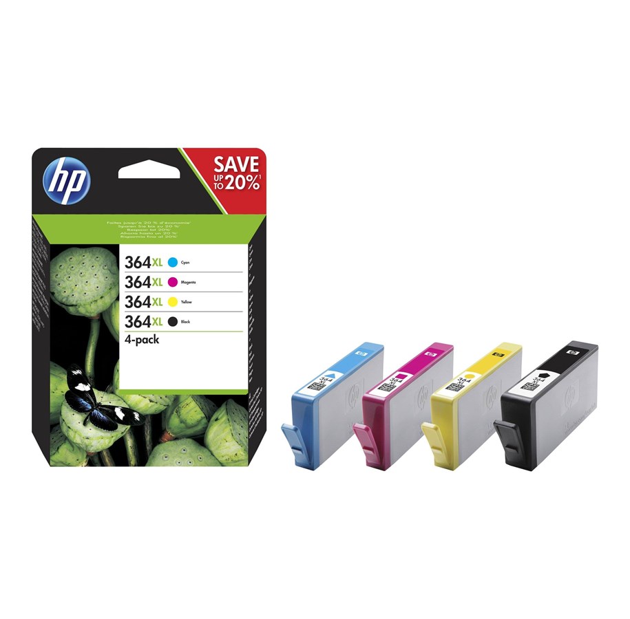 Mustepatruunat, värikasetit ja lisävarusteet - HP 364XL / N9J74AE 4-Pack - N9J74AE