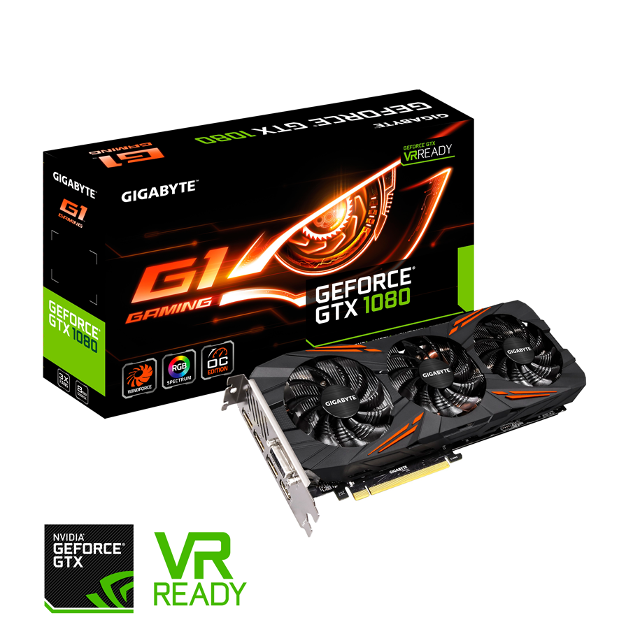 Näytönohjaimet - GIGABYTE GeForce GTX 1080 G1 GAMING - 8GB GDDR5X RAM - Näytönohjaimet - GV-N1080G1 GAMING-8GD