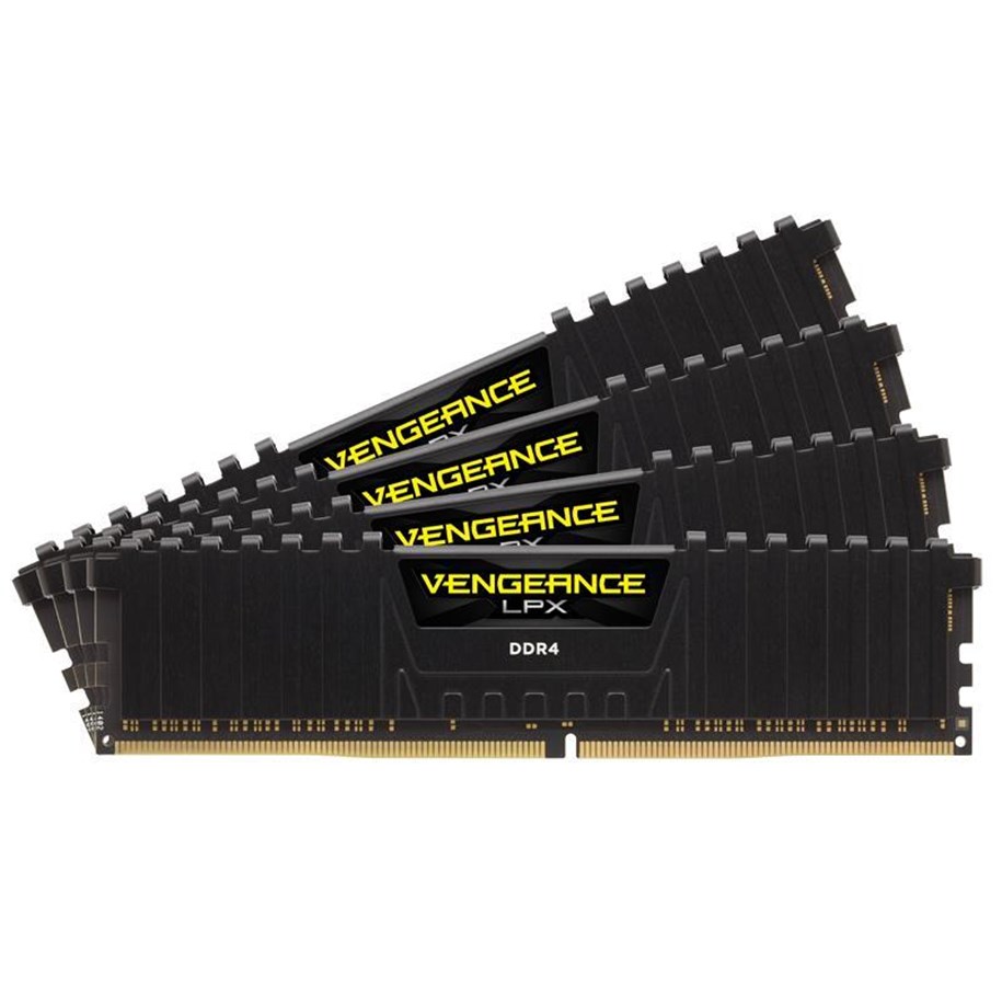 RAM - Corsair Vengeance LPX DDR4-2400 - 64GB - CL16 - Quad Channel (4 pcs) - Intel XMP - Musta - CMK64GX4M4A2400C16