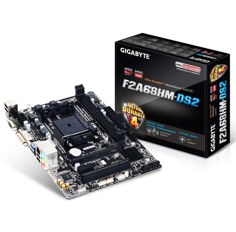 Emolevy - GIGABYTE GA-F2A68HM-DS2 Emolevy - AMD A68H - AMD FM2+ socket - DDR3 RAM - Micro-ATX - GA-F2A68HM-DS2