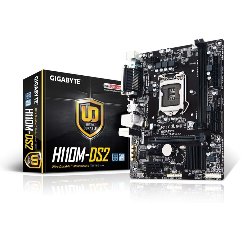 Emolevy - GIGABYTE GA-H110M-DS2 Emolevy - Intel H110 Express - Intel LGA1151 socket - DDR4 RAM - Micro-ATX - GA-H110M-DS2