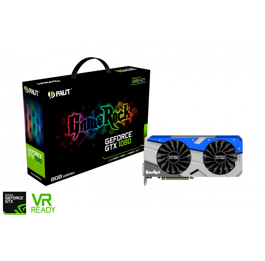 Näytönohjaimet - Palit GeForce GTX 1080 GameRock Premium - 8GB GDDR5X RAM - Näytönohjaimet - NEB1080H15P2G
