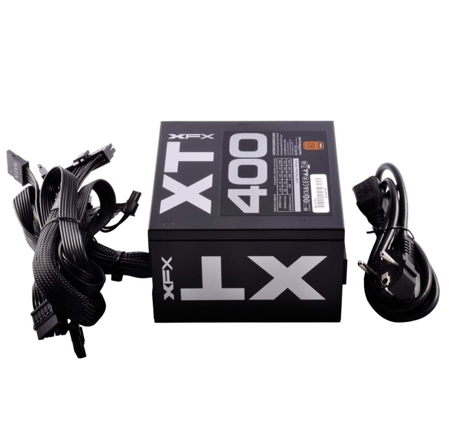 Virtalähde - XFX TS Series P1-400B-XTFR Virtalähde - 400 Watt - 120 mm - ATX - 80 Plus Pronssi sertifioitu - P1-400B-XTFR