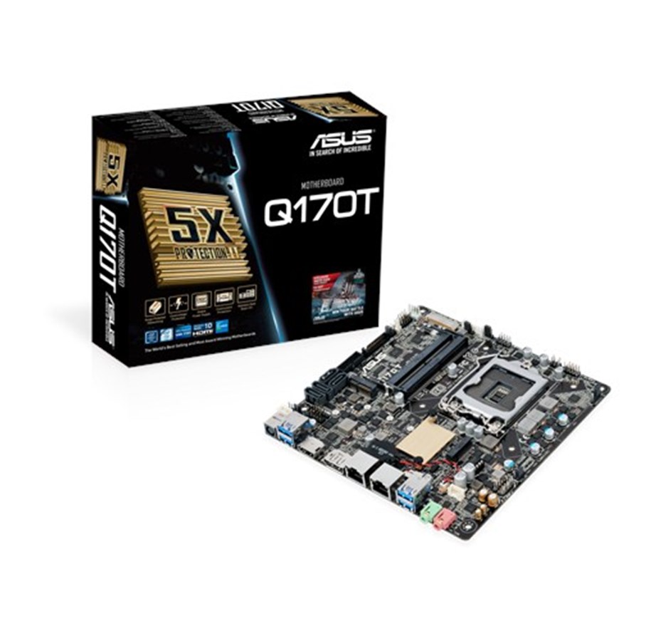 Emolevy - ASUS Q170T Emolevy - Intel Q170 - Intel LGA1151 socket - DDR4 RAM - Thin Mini-ITX - 90MB0QS0-M0EAY0