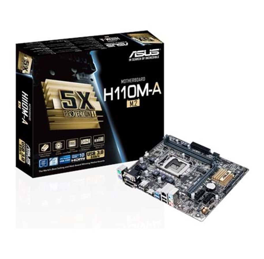 Emolevy - ASUS H110M-A/M.2 Emolevy - Intel H110 Express - Intel LGA1151 - DDR4 RAM - Micro-ATX - 90MB0R60-M0EAY0