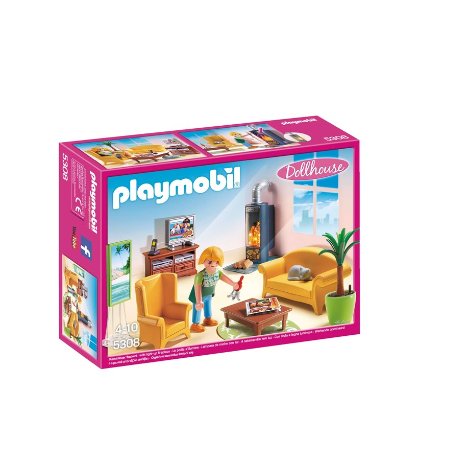 Playmobil - Playmobil Nukkekoti - Olohuone ja takka - 5308