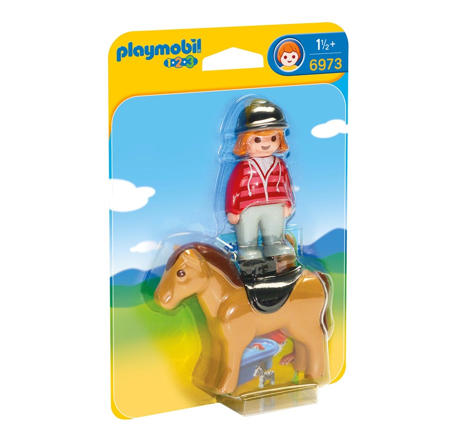 Playmobil - Playmobil 1.2.3 - Ratsastaja ja hevonen - 6973