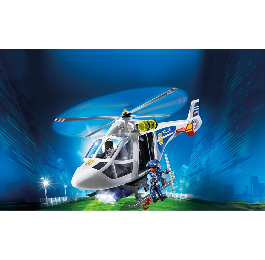 Playmobil - Playmobil Kaupunkitoimintaa - Poliisihelikopteri ja LED-valonheitin - 6921