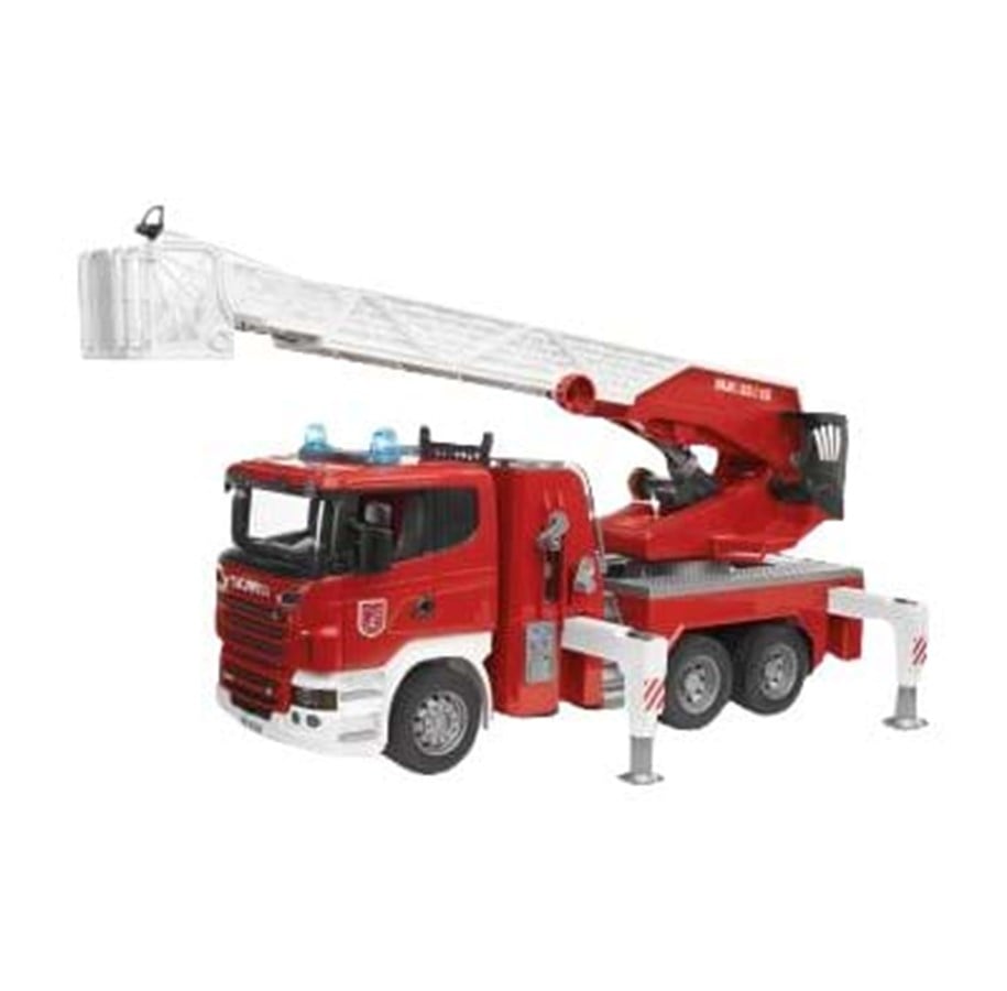 Leluautot - Bruder Scania R-Series Fire engine slewing Tikkaat waterpump + L&S Module - 03590