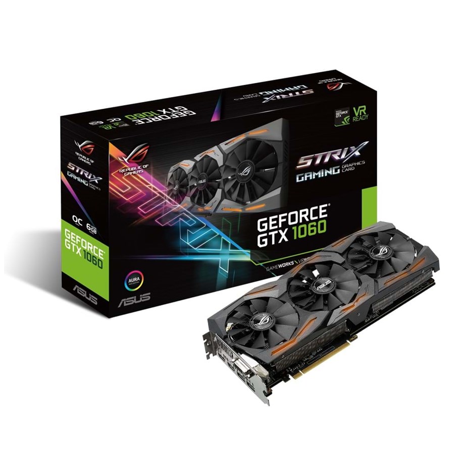 Näytönohjaimet - ASUS GeForce GTX 1060 ROG STRIX OC - 6GB GDDR5 RAM - Näytönohjaimet - 90YV09Q0-M0NA00