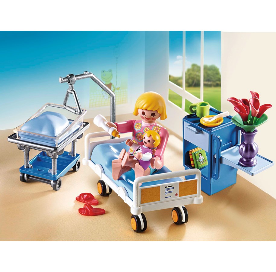 Playmobil - Playmobil Kaupunkielämää - Sairaalahuone, jossa vauvansänky - 6660