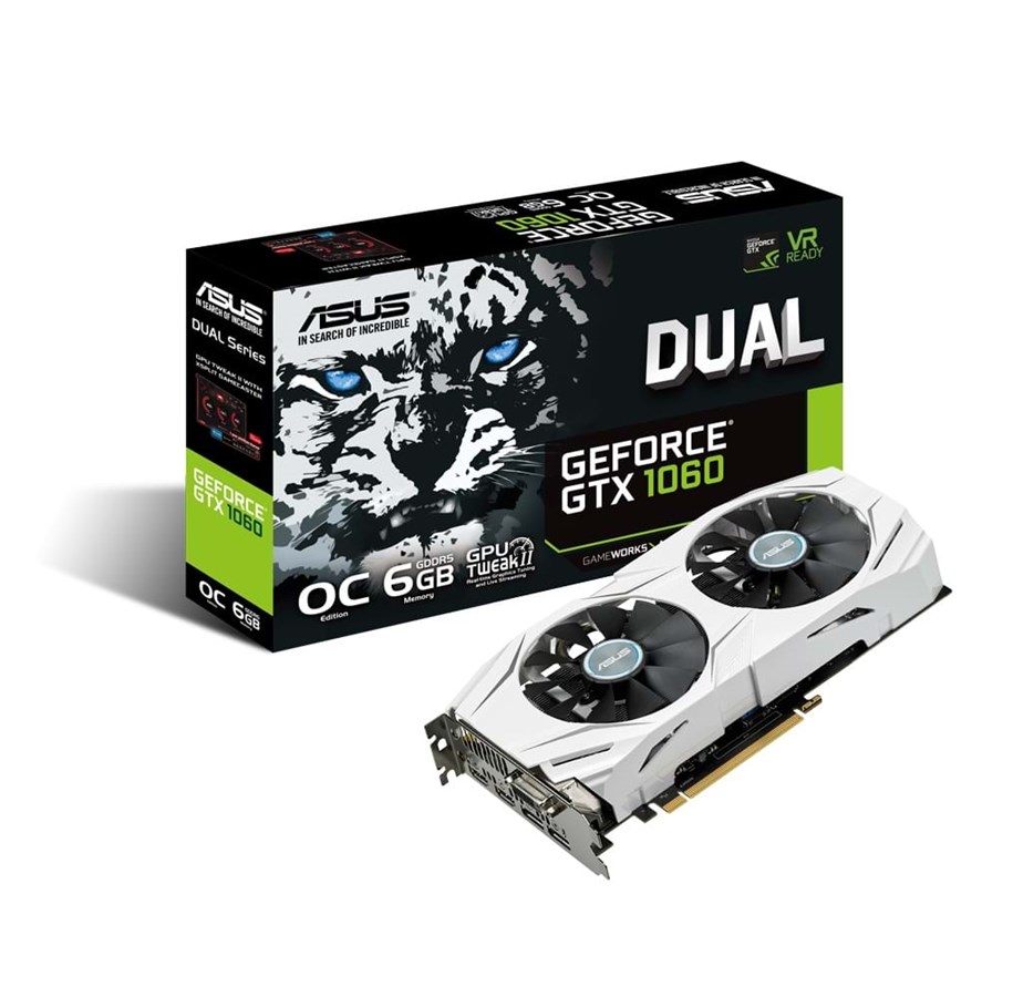 Näytönohjaimet - ASUS GeForce GTX 1060 DUAL OC - 6GB GDDR5 RAM - Näytönohjaimet - 90YV09X0-M0NA00