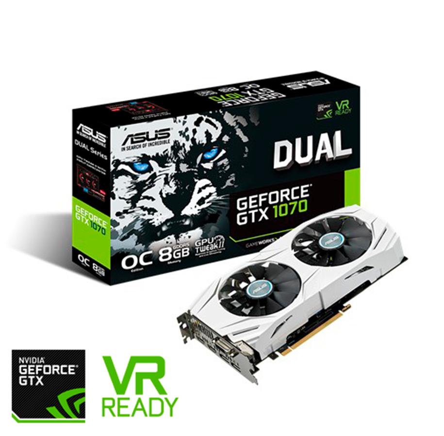 Näytönohjaimet - ASUS GeForce GTX 1070 DUAL OC - 8GB GDDR5 RAM - Näytönohjaimet - 90YV09T1-M0NA00