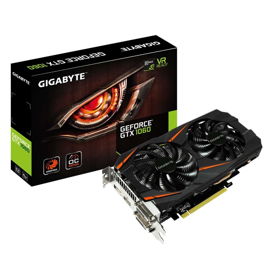 Näytönohjaimet - GIGABYTE GeForce GTX 1060 WindForce OC - 6GB GDDR5 RAM - Näytönohjaimet - GV-N1060WF2OC-6GD