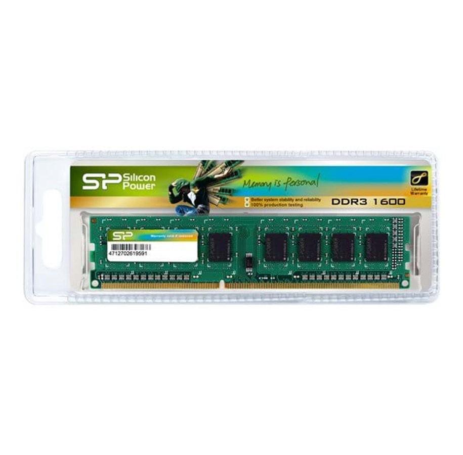 RAM - Silicon Power - DDR3 - module - 4 GB - DIMM 240-pin - 1600 MHz / PC3-12800 - Puskuroimaton - SP004GBLTU160N02