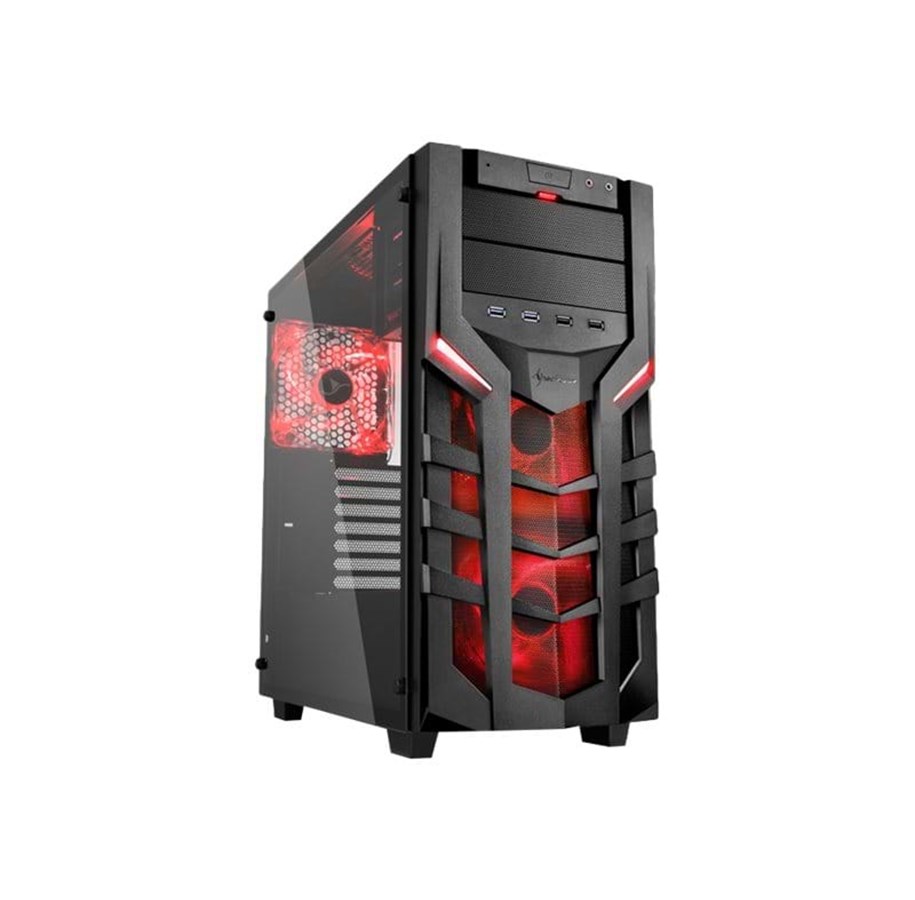 Kotelot - Sharkoon DG7000-G - Kotelot - Miditower - Punainen - 4044951019342