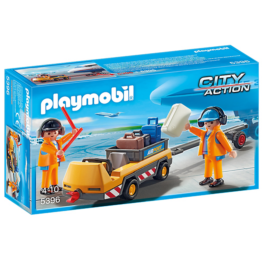 Playmobil - Playmobil Kaupunkitoimintaa - Aircraft Tug with Ground Crew - 5396 - 5396