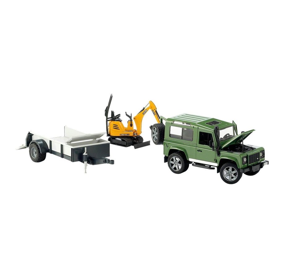 Leluautot - Bruder Land Rover + KISSA & Mies - 02593