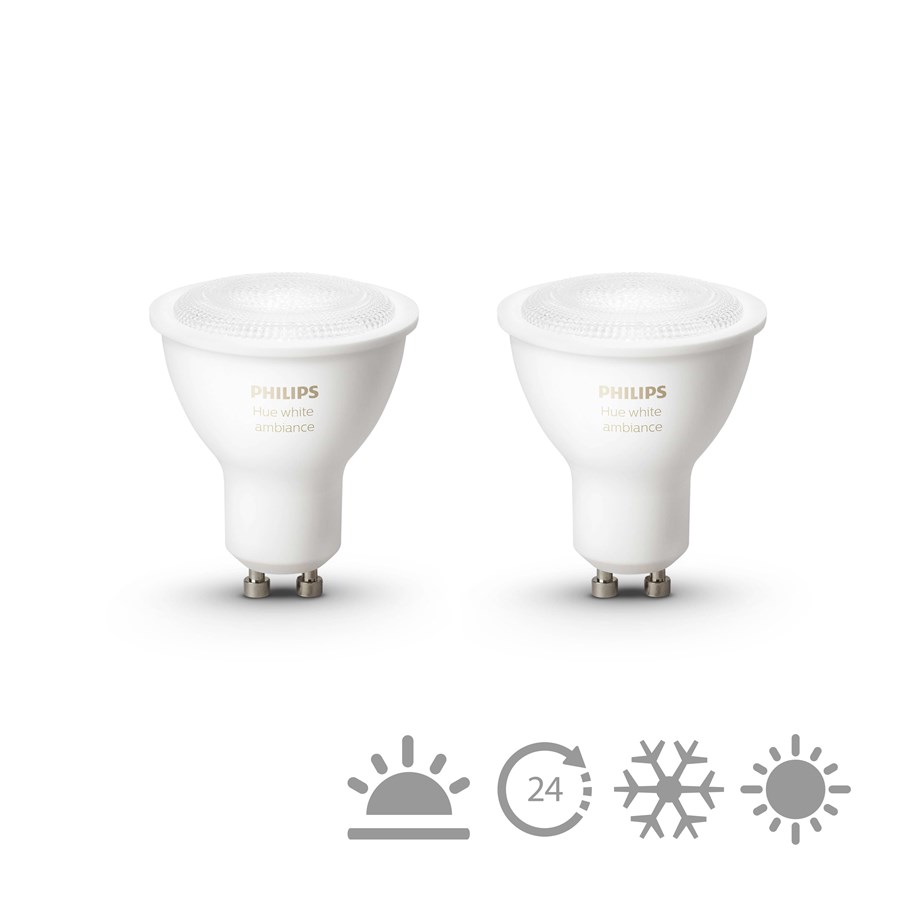 Smart Home - Älykoti - Philips Hue White Ambiance GU10 Bulb 2-pack - 929001257603