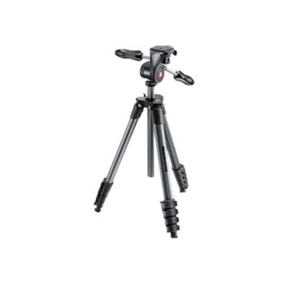 Kamerajalustat - Manfrotto Compact Advanced aluminium tripod with 3-way head - Musta - MKCOMPACTADV-BK