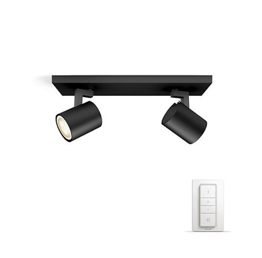 Smart Home - Älykoti - Philips Hue Runner 2x5.5W Spots - Black - 915005403101