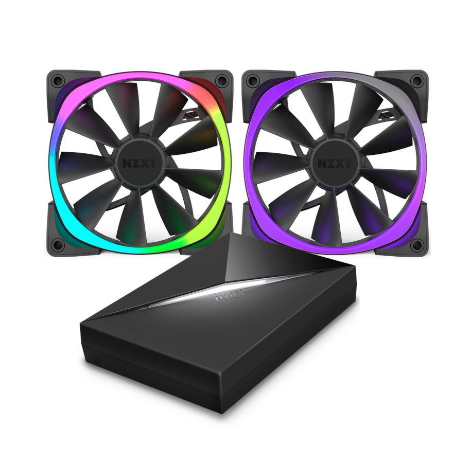 Kotelotuuletin - NZXT Aer RGB140 & HUE+ - Kotelotuuletin - 140mm - Musta RGB LED valolla - 33 dBA - RF-AR140-C1