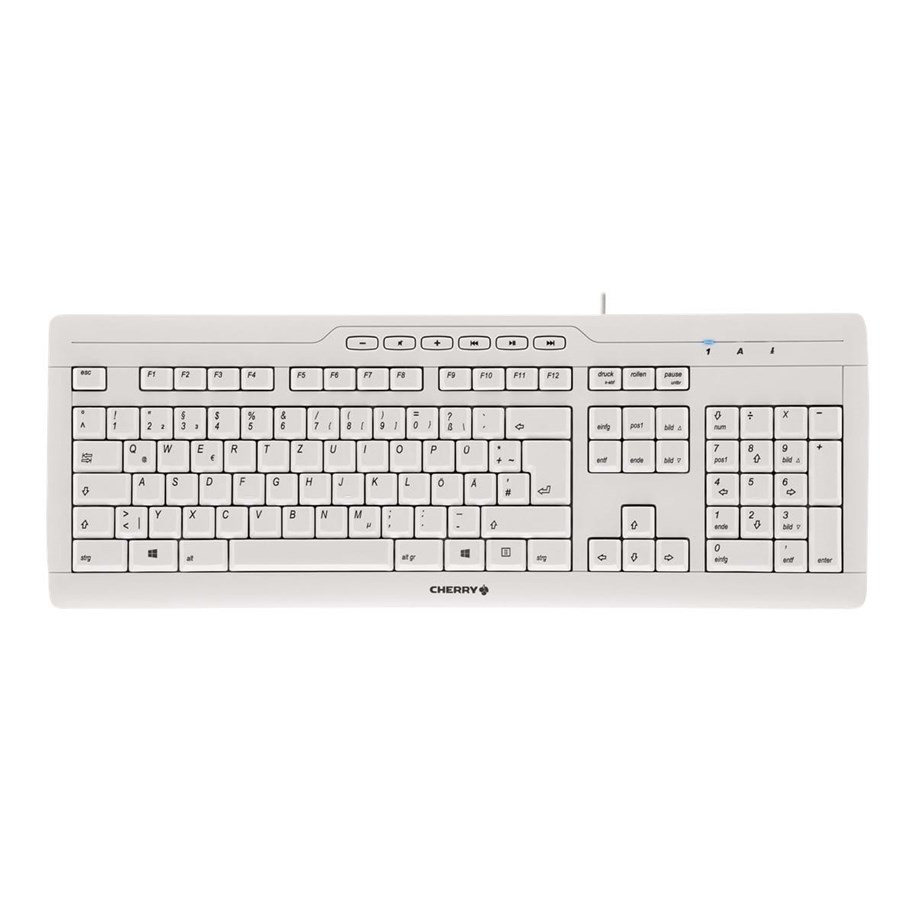 Näppäimistöt - Cherry STREAM 3.0 - Näppäimistö - Pohjoismainen - Harmaa - G85-23200PN-0