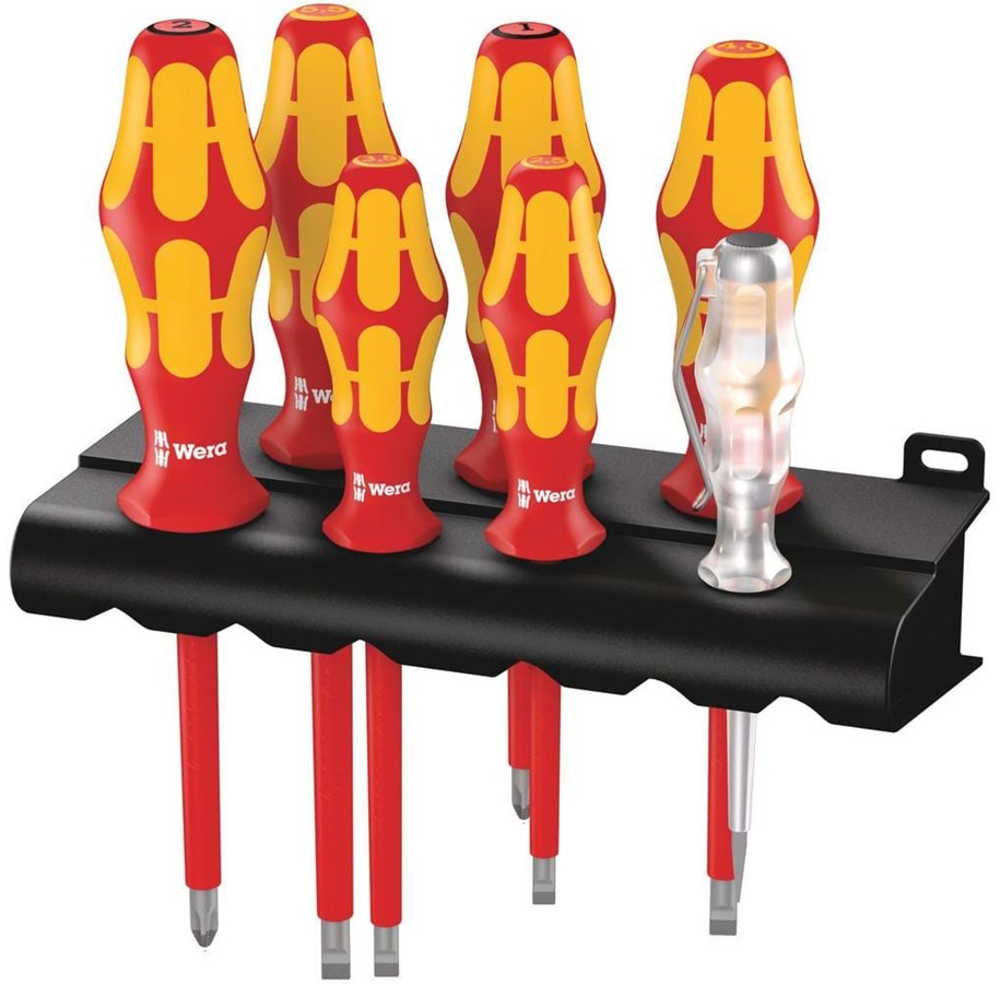 Työkalut - Wera 160 i/165 i/7 Rack Screwdriver set Kraftform Plus Sarja 100 single-pole phase tester and rack 7 pieces - 05006148001
