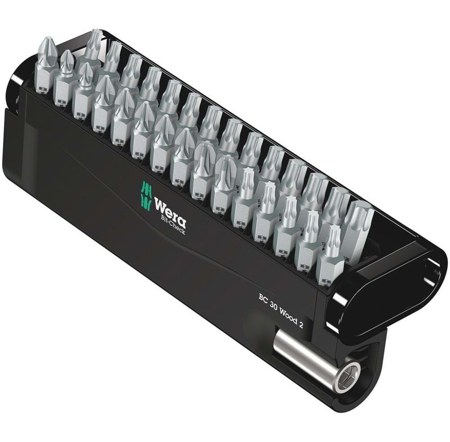 Poranterät & Ruuvauskärjet - Wera Bit-Check 30 Wood 2 - 05057432001