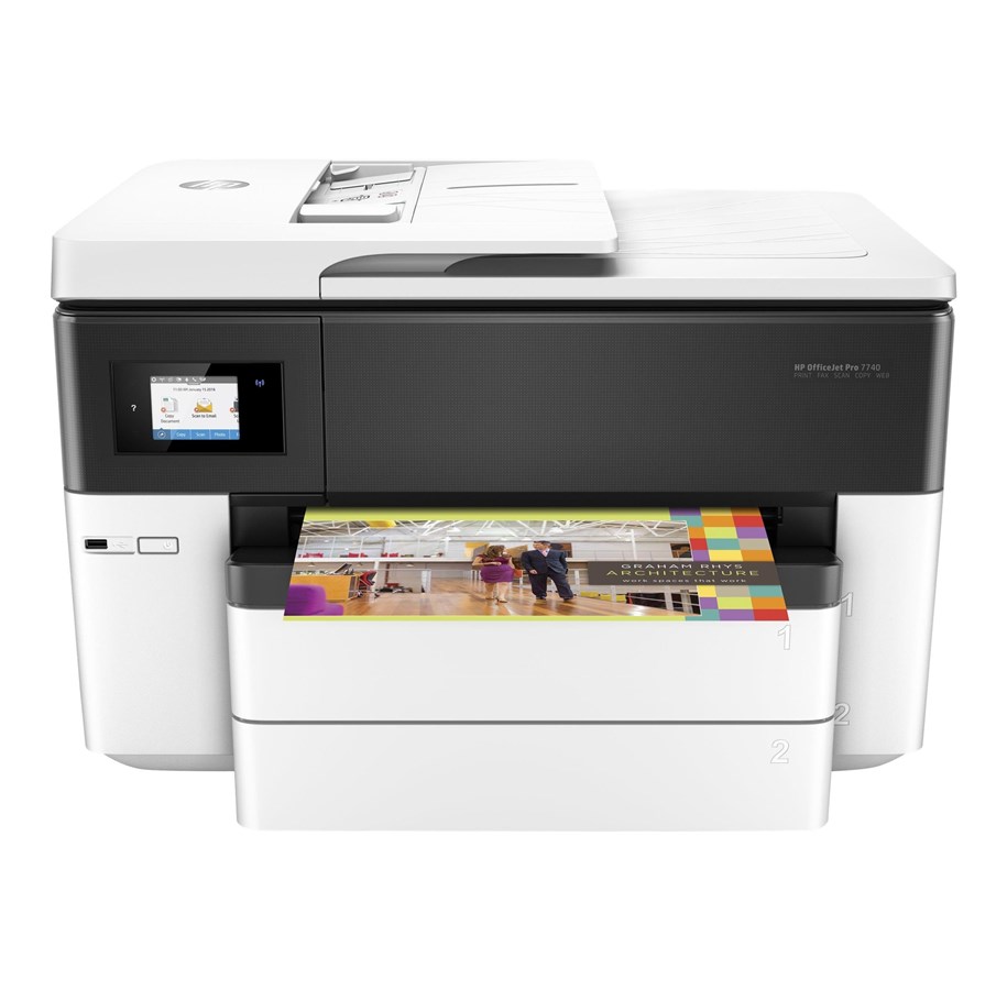 Tulostimet - HP Officejet Pro 7740 All-in-One -toimistojetprintteri - väri - Muste - G5J38A#A80
